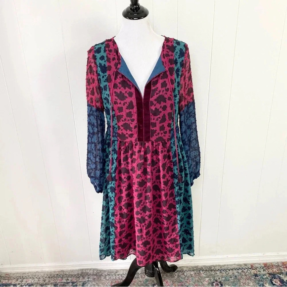 Matilda Jane A Little Party Dress Swiss Dot Color Block Long Sleeve Dress Size S - Picture 11 of 16